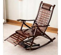 EKDJSN Mecedora Plegable de Bambú con Reposapiés de Masaje | Respaldo ajustable en forma S de 5 posiciones, sillón reclinable de jardín for terraza de patio aire libre(ColorC)