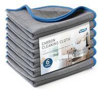 Ekedalen 6X Bayeta Microfibra Carbono Profesional para Cristales, 30x30 cm | Paños de Cocina 400GSM Sin Pelusa, Trapos Limpieza Balletas Magica para Platos Ventanas Espejos Coches Baños Vidrios Cámaras