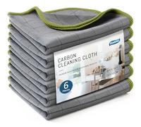 Ekedalen 6X Bayeta Microfibra Carbono Profesional para Cristales, 30x30 cm | Paños de Cocina 400GSM Sin Pelusa, Trapos Limpieza Balletas Magica para Platos Ventanas Espejos Coches Baños Vidrios Cámaras
