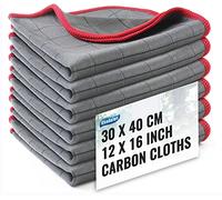 Ekedalen 6X Bayeta Microfibra de Carbono 400GSM, Paño de Limpieza Magico para para Cristales Sin Pelusa, Balletas para Automóviles Moto Vehículos Baños Cocina Platos Ventanas Espejos, 40x30 cm