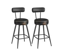EKHO Colección - Juego de 2 Taburetes de Bar Negro Tinta