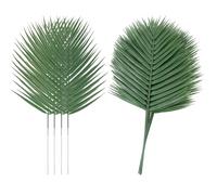 EKKONG Hoja Palmera Artificial, 16 PCS Hojas de Palma Artificiales, Hojases de Tropicales Falsas, Hojases de Plantas de Palmas Artificiales para Fiesta Hawaiana, Fiesta en Playa, Cumpleaños (B)