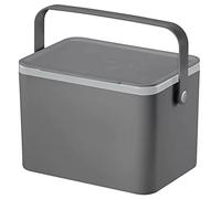 EKO Cubo de basura de alimentos, cubo de basura de alimentos para encimera de cocina, cubo de compostaje con tapa, gris, 4 litros