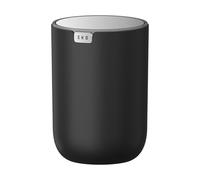 EKO Fandy - Cubo de basura de 1,5 L con tapa abatible, mesa pequeña redonda de 1,5 litros para oficina, hogar, baño, dormitorio, coche (negro)