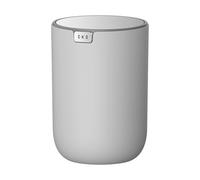 EKO Fandy - Cubo de basura de 1,5 L con tapa abatible, mesa pequeña redonda de 1,5 litros para oficina, hogar, baño, dormitorio, coche (gris)