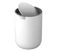 EKO Fandy Cubo de Basura de Escritorio 2,2 L con Tapa Abatible Blanco