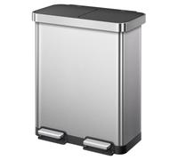EKO Hana Deluxe Bote de Basura 40L+28L (68L) Doble Compartimento | Pedal Metálico | Acero Inoxidable Premium | Cubos Interiores Extraíbles | Ideal para Reciclaje en Cocina