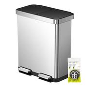 EKO Hana Deluxe Cubo de Basura Reciclaje Cocina 40 L + 28 L con Pedal