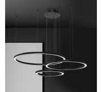 Eko-Light Lámpara colgante LED Galaxia, plástico, negro, 3 luces, 85 W
