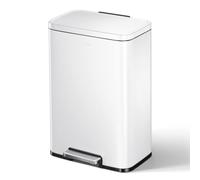 EKO Madison Cubo de Basura para Cocina 50 L con Pedal Blanco Mate