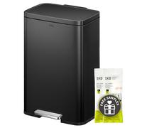 EKO Madison Cubo de Basura para Cocina 50 L con Pedal Negro Mate