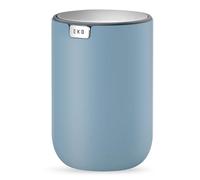 EKO - Minicubo de basura de escritorio con tapa abatible de 1,5 L y base pequeña y redonda para oficina, hogar, coche (azul)