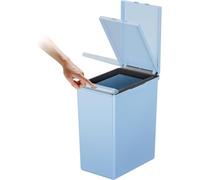 EKO - Cubo de Basura Cocina Morandi - 20 L - Apertura Táctil con Tapa - Borde Interior Extraíble y Sistema Modular para Reciclaje - Azul Titanio
