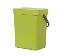 EKO Puro - Mini cubo de basura montado en la pared con tapa, cubo de abono para residuos de alimentos, cubo de basura pequeño para colgar en la cocina (verde)