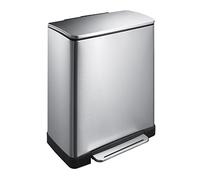 Eko Recycle E-Cube - Papelera con Pedal, Metal, 34,5 x 50 x 65 cm, Metal, Acero Inoxidable, 34.5 x 50 x 65 cm