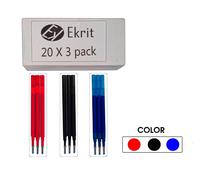 Ekrit rf-black recambio tinta gel para boligrafo borrable, negro, caja