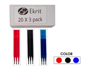 Ekrit rf-red recambio tinta gel para boligrafo borrable, rojo, caja de