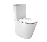 EL ALMACEN DEL PROFESIONAL Inodoro Completo,Inodoro Blanco, Retrete para Hogar VENECIA Sistema Rimless Antibacterias Tapa Dura Extrafina Amortiguada Salida Dual