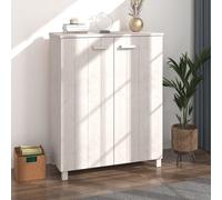 El armario para zapatos Living Store HAMAR, color blanco, de 85x40x108 cm, fabricado en madera maciza de pino
