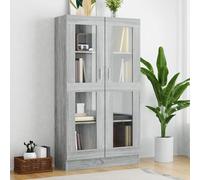 El armario vitrina Living Store, color gris Sonoma, de 82,5 x 30,5 x 150 cm, fabricado en material de madera