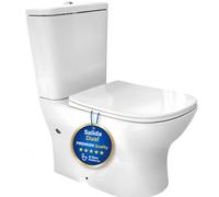 EL BAÑO MODERNO Inodoro Completo con Sistema Rimless. | Salida Dual Horizontal y Vertical. Diseño Compacto a la Pared, con Porcelana y Esmalte Antibacteriano