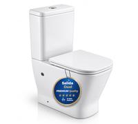 EL BAÑO MODERNO Inodoro Completo WC con Sistema Rimless Antibacterias | Vater Baño · Tapa Dura Extrafina Amortiguada · Salida Dual Eficiente con Ahorro de Agua