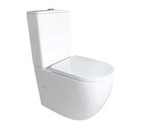 EL BAÑO MODERNO Inodoro Completo WC con Sistema Rimless Antibacterias | Vater Baño · Tapa Dura Extrafina Amortiguada · Salida Dual Eficiente con Ahorro de Agua · WC para Hogar Blanco
