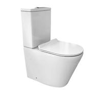 EL BAÑO MODERNO Inodoro Completo WC con Sistema Rimless Antibacterias | Vater Baño · Tapa UF Termodurente Amortiguada · Salida Dual Eficiente con Ahorro de Agua · WC para Hogar Blanco