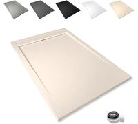EL BAÑO MODERNO Plato de Ducha 80x170CM Antideslizante Antibacteriano Beige | Plato Ducha Resina Resistente a Agentes Químicos · Incluye Rejilla Desagüe Ducha · Válvula Sifón