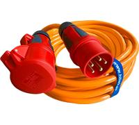 El cable de extensión más resistente del mercado. Modelo: H07BQ-F, 5x4, 32A, material: PUR (poliuretano), color: naranja, longitud: 50 metros
