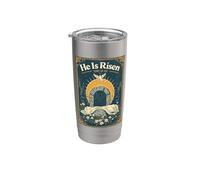 Él ha resucitado Tumba vacía Cristiana Pascua Resurrección Fe Vaso térmico de acero inoxidable de doble pared