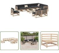 El juego de jardín para sofá de 11 piezas de "The Living Store", fabricado en madera maciza de pino