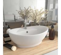El Lavabo de Diseño Luxus, con rebosadero, de forma ovalada, en color blanco mate, de 58,5 x 39 cm, fabricado en cerámica