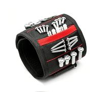 El mejor regalo para hombres, pulsera magnética Vastar, cinturón de herramientas con 5 potentes imanes para sujetar tornillos, clavos, pernos, brocas, cierres, tijeras (negro)