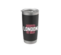 El norte de Londres es un diseño de texto rojo Vaso térmico de acero inoxidable de doble pared