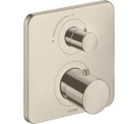 El termostato AXOR Citterio M de hansgrohe, montado a ras con una válvula de cierre., 34705820, Color: Níquel Cepillado