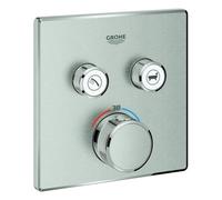 El termostato Grohe Grohtherm SmartControl con dos válvulas de cierre, 29124DC0, Color: súper acero