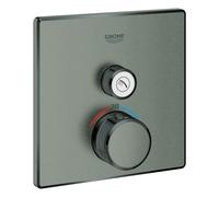 El termostato Grohe Grohtherm SmartControl con una válvula de cierre, 29123AL0, Color: grafito duro cepillado