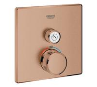 El termostato Grohe Grohtherm SmartControl con una válvula de cierre, 29123DL0, Color: cálido atardecer cepillado