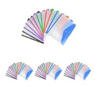 Elalove 12 Fundas Transparentes A4 Multitaladro - Fundas de Plástico A4 con 6 Colores, Impermeables y Duraderas para Organizar Documentos en Oficina, Escuela o Hogar (24.5x31 cm) (Paquete de 4)