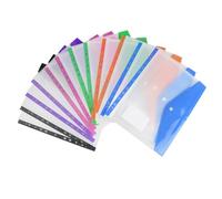 Elalove 12 Fundas Transparentes A4 Multitaladro - Fundas de Plástico A4 con 6 Colores, Impermeables y Duraderas para Organizar Documentos en Oficina, Escuela o Hogar (24.5x31 cm)