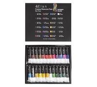 Elan Set Acuarelas Profesionales, 24 Set Acuarela en Tubo 12ml, Kit Acuarela Liquida, Watercolor, Kit Acuarelas 24 Colores, Pintura Para Tela