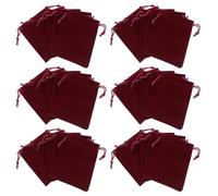 ELAYARD 50 piezas Uds Bolsa de Joyería de Terciopelo con Cordón para Regalos Dulces y Anillos Color Vino Tinto Bolsa Pequeña para Bodas y Festividades