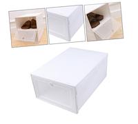 ELAYARD Caja Organizadora para Zapatos Transparente Apilable Cajón Tipo Gaveta de Plástico Blanco 6 Piezas para Almacenamiento Práctico y Resistente