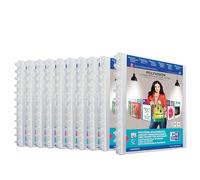 Elba 100205599 plástico de carpeta de cartón Polyvision DIN A4 con principio vario zipp 20 fundas transparentes fundas de cartón carpeta, color incoloro 10 unidades