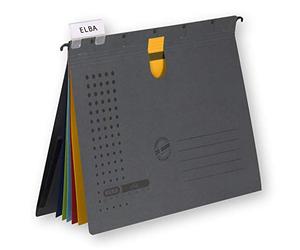 Elba 100333017 - Organizador de la grapadora (3 hojas de protección y 5 hojasde varios colores), antracita