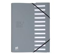 Elba 400033688 - Carpeta clasificadora para empresas (PP, hasta 400 hojas A4, 12 separadores), color gris