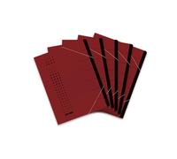 Elba Bürosysteme 42495BX Chic Index File Folder Card Reciclado 450 g / m2 A4 7 Compartimentos Burdeos, pack de 5