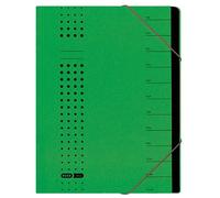 Elba Carpeta archivadora chic A4 de cartón, 12 compartimentos, color verde