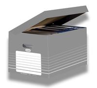 Elba contenedores de archivos - montaje automatico - tapa integrada - color gris (10 uds)